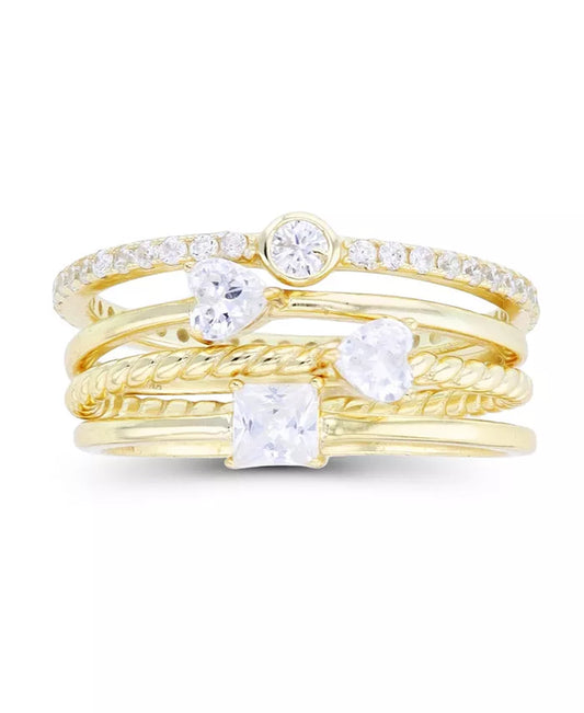 Cubic Zirconia Multi Cut Faux Stacked Ring