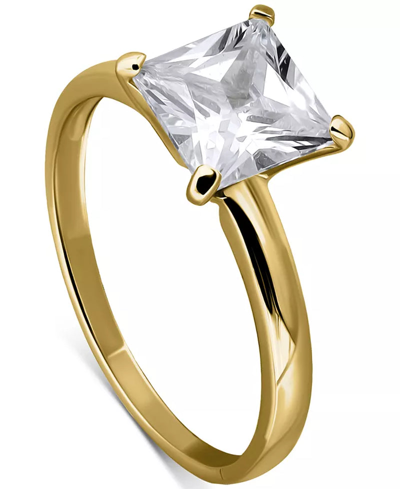 Cubic Zirconia Square Solitaire Ring, Exclusively at Macy'S