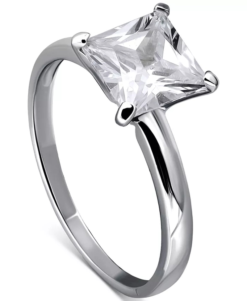 Cubic Zirconia Square Solitaire Ring, Exclusively at Macy'S