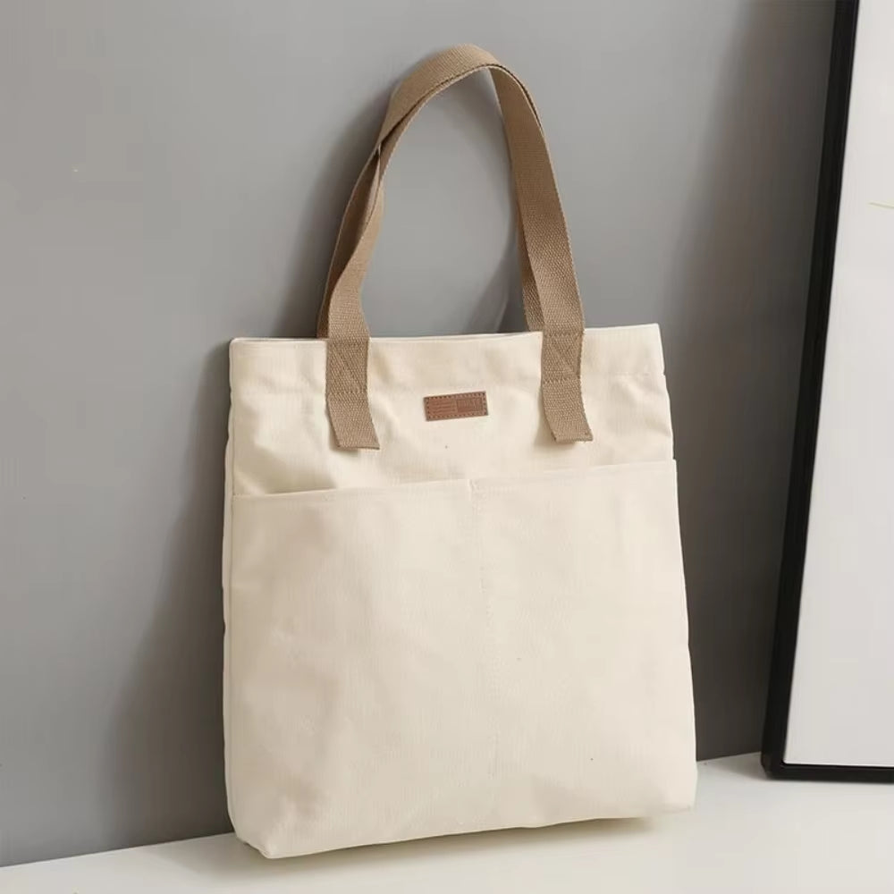 1Pc Women'S Tote Bag Canvas Sewing Thread Large Capacity Advanced Sense Handbag Convenient Practical Female'S Commuter Bag