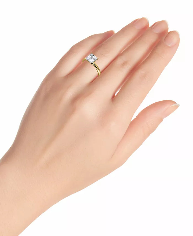 Cubic Zirconia Square Solitaire Ring, Exclusively at Macy'S